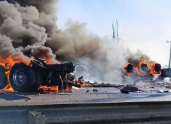 Motoristas morrem em explosão após batida entre carreta e caminhão-tanque em MS