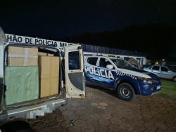 Polícia Militar apreende Doblô carregado com contrabando na MS-164