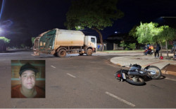 Motociclista morre após colidir com caminhão de lixo em cruzamento em Dourados