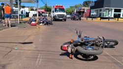 Acidente entre duas motos deixa três feridos na Monte Alegre