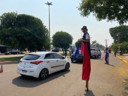 Ação contou com apoio de outros órgãos, além da participação de artistas do Sucata Cultural (Imagem: Assecom)