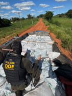 Caminhões e carro são apreendidos com 27 mil pacotes de cigarros e 10t de agrotóxicos