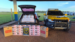 Dupla é flagrada com R$ 63,5 mil em cigarros paraguaios na MS-164