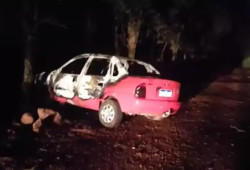 Corpo é encontrado carbonizado dentro de carro incendiado em Rio Brilhante