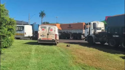 Após acidente e carro queimado na BR-163, trânsito fica congestionado em Dourados