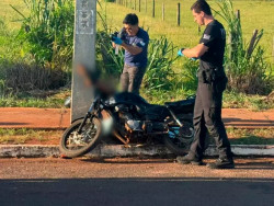 Motociclista de 36 anos morre após bater contra poste de iluminação em Nova Andradina