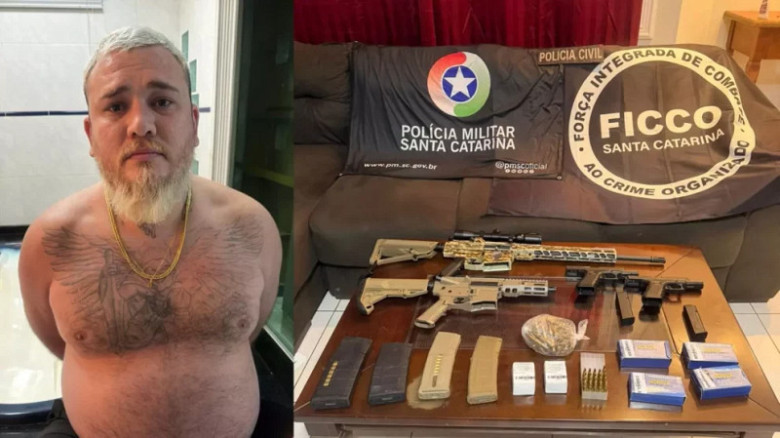 Líder de facção catarinense é preso em bunker fortemente armado na fronteira de MS