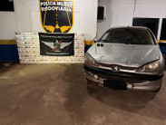 Contrabandista consegue fugir e polícia apreende 750 pacotes de cigarros