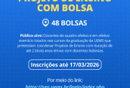 Uems seleciona projetos com bolsas para cursos de graduação
