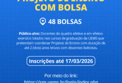 Uems seleciona projetos com bolsas para cursos de graduação