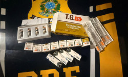 PRF apreende medicamentos emagrecedores e celulares na BR-163