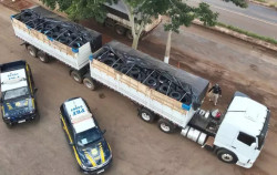 Polícia apreende carreta com 320 pneus paraguaios em Rio Brilhante