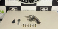 Homem é preso com revólver calibre 38 e 6 munições em Dourados