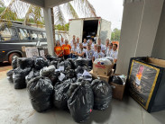 Polícia recebe 1,5 tonelada de agasalhos arrecadados pelos alunos do curso de Formação
