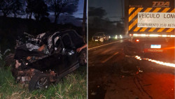 Proprietária de frutaria morre após bater na traseira de carreta parada em rodovia