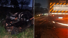 Proprietária de frutaria morre após bater na traseira de carreta parada em rodovia