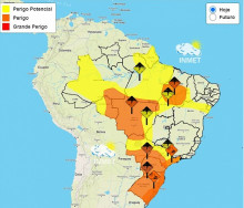Inmet publica aviso de perigo para tempestade na região sul do Estado