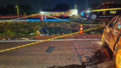 Motorista de Logan morre após bater na traseira de Fiorino, invadir pista e atingir Civic na BR-163