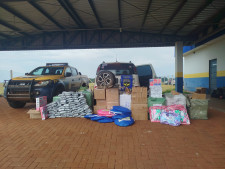 Mulher é flagrada pela PMR com diversos produtos do Paraguai em Maracaju