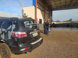 Operação tem como alvo oficina mecânica em Dourados (Imagem: Divulgação)