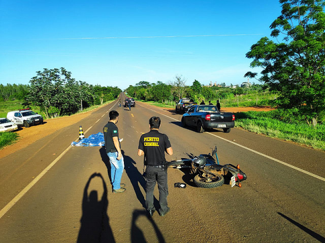 Motociclista morre em acidente entreDourados e Fátima do Sul (Imagem: Adilson Domingos)