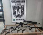 Polícia apreende arsenal de guerra transportado dentro de carro em Iguatemi