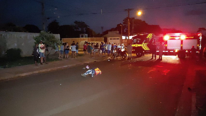 Motociclista morto em Dourados (Imagem: Adilson Domingos)