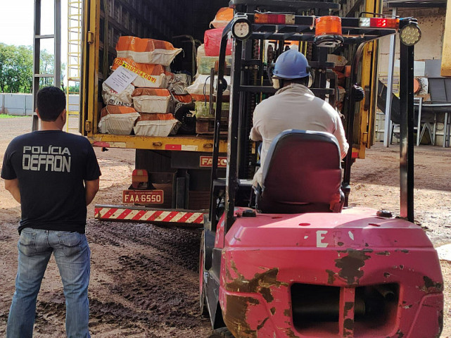 Drogas são incineradas nesta quinta-feira em Dourados (Imagem: Assessoria/Defron)