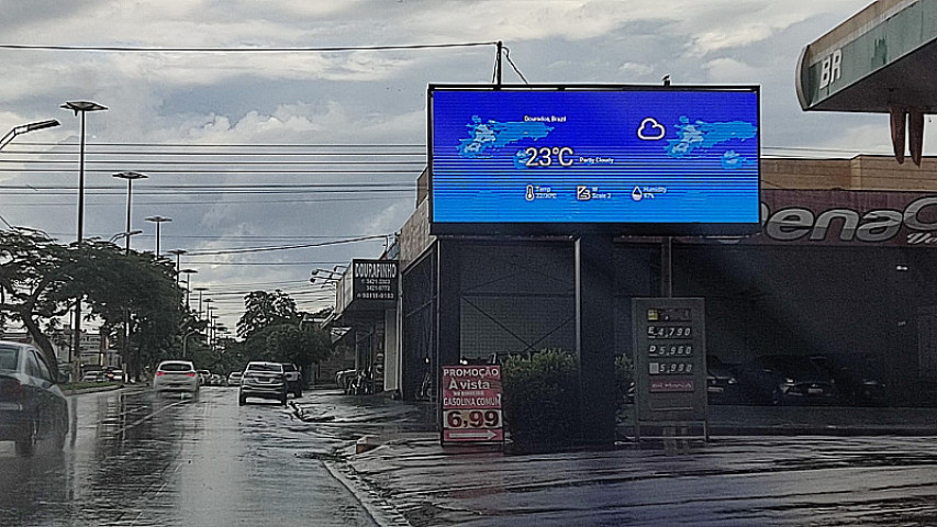 Queda de temperatura registrada no dia 11 de março em Dourados (Imagem? Dourados Informa)