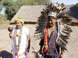 Rezadores da Aldeia Jaguapiru em Dourados (Imagem: Helio de Freitas/Campo Grande News)