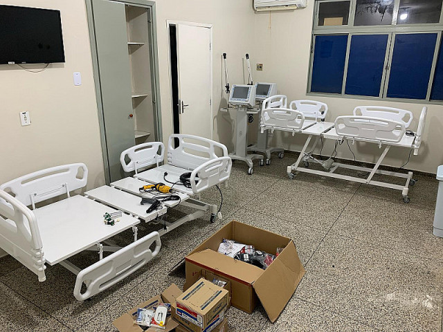 Novos leitos de UTI que estão sendo instalados no Hospital da Vida (Divulgação)