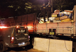 DOF apreende 7,2 toneladas de maconha em caminhão com farelo de soja