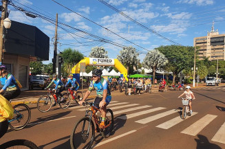 Os ciclistas saíram da Praça Antônio João e tinham 2 opções de percurso: 5 km e 10 km (Imagem: Assecom)