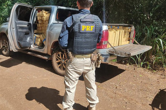O veículo e a droga apreendida foram encaminhados para a Polícia Civil de Jardim (Imagem: Assessoria/PRF)