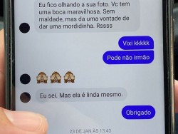 Partes das mensagens enviadas a aluna (Imagem: Jornal da Nova)