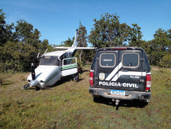 Polícia apreende avião do tráfico no Pantanal sul-mato-grossense