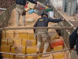PRF apreende carreta de soja “recheada” com 16 toneladas de maconha