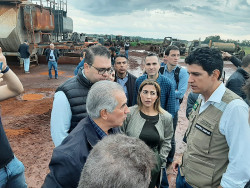 Ministro e Alan Guedes vistoriam obra do aeroporto de Dourados
