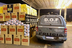 DOF apreende F4000 carregada com cigarro contrabandeado e munições