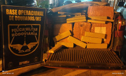 Carga de maconha avaliada em 1,5 milhões de reais é apreendida pela PMR