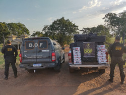 Caminhonete com placa do Paraguai é apreendida carregada com cigarros