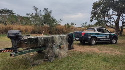 Polícia localiza pescador com 800 metros de redes em área proibida