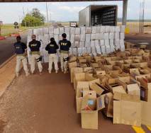 PRF apreende maconha e munições rastreadas por GPS na BR-463