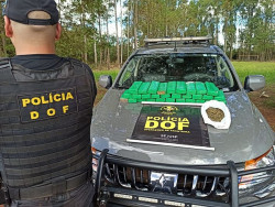 Bolsa com maconha foi localizada pelo DOF em plantação de milho