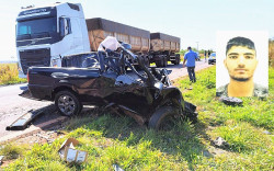 Acidente entre carreta e Saveiro mata jovem de 22 anos na BR-376