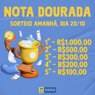 Programa Nota Dourada faz sorteio nesta quinta-feira