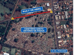 Rua 1º de Abril terá trecho interditado para o Dia de Finados