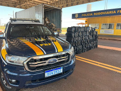 PRF apreende maconha e 5 pistolas em caminhão na BR-463