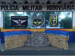 Entorpecentes apreendidos durante patrulhamento (Foto: Polícia Militar Rodoviária)