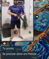 Servidor posta foto com fuzil e ameaça petistas em MS